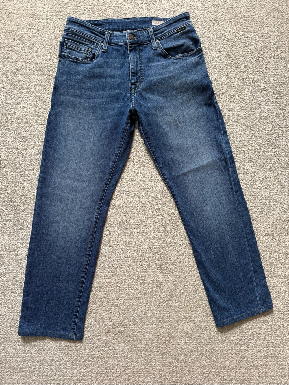 Mavi Men's Zach Straight Leg Relaxed Jeans in Medium Blue Wash
